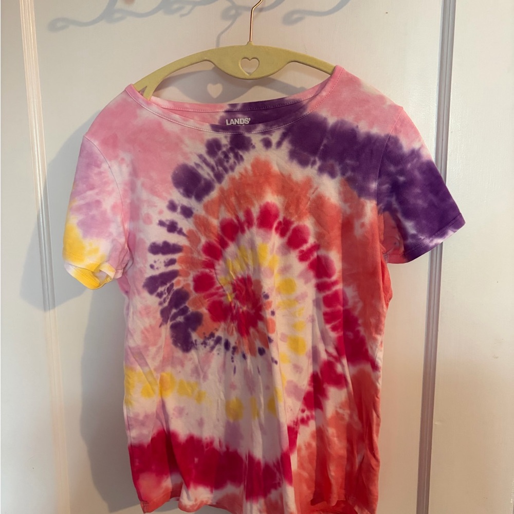 Lands' End Tie-Dye Short Sleeve Tee - Purple, Pink, Yellow